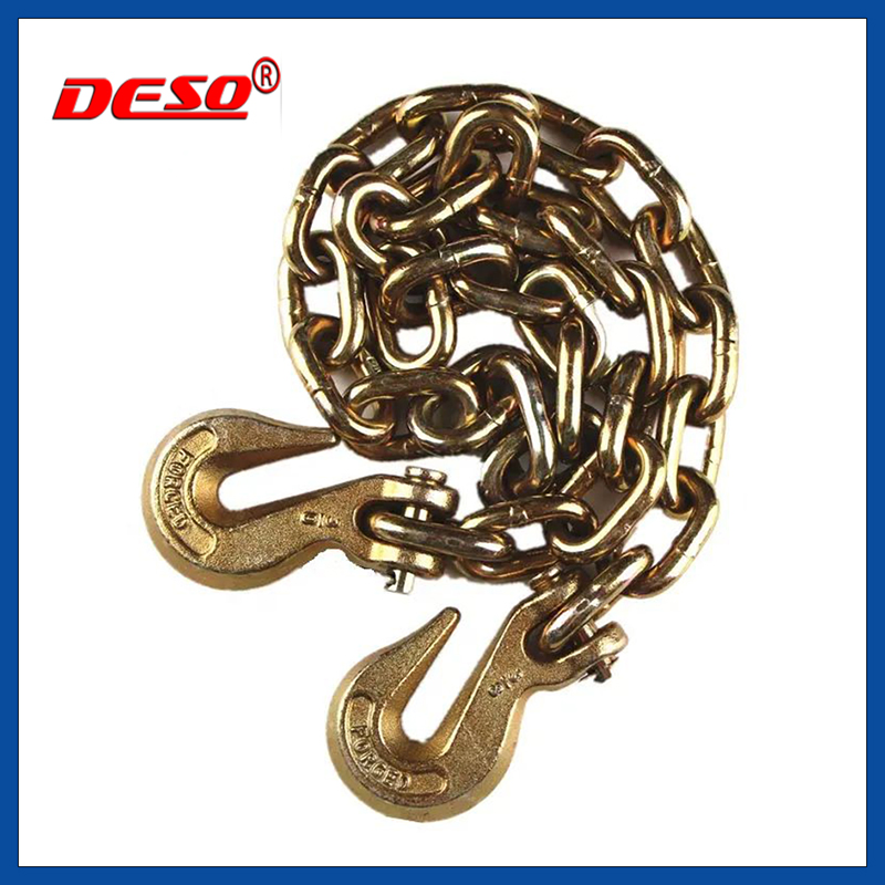 G70 Welded Cargo Transport Binder Chain with Hooks for Lifting