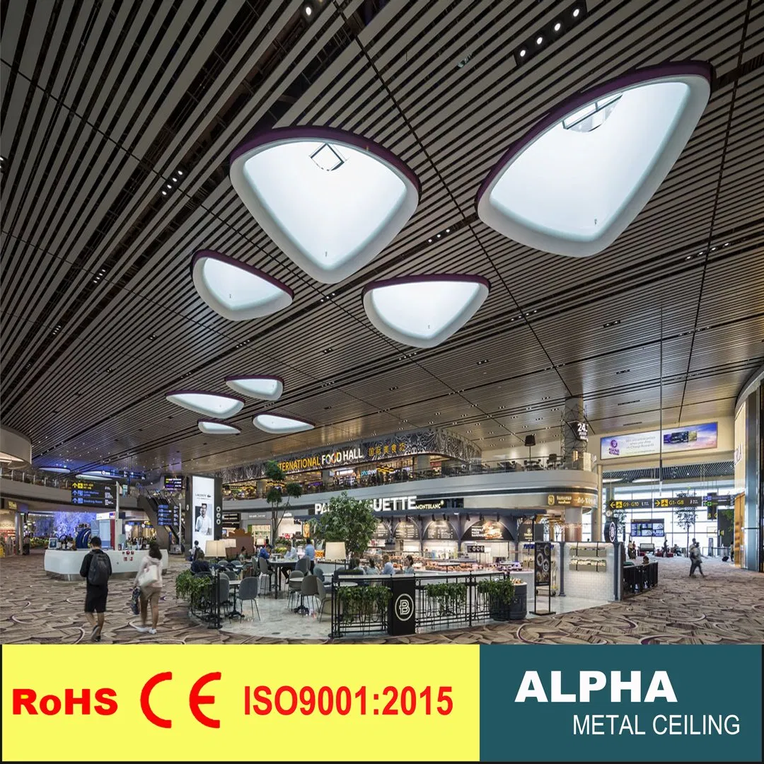Aluminum Customed Shape Strip Indoor Plank Ceiling Metal Roof Baffle