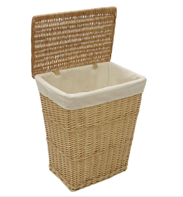Rectangular Tapered Hamper Wicker Storage Basket Willow Box