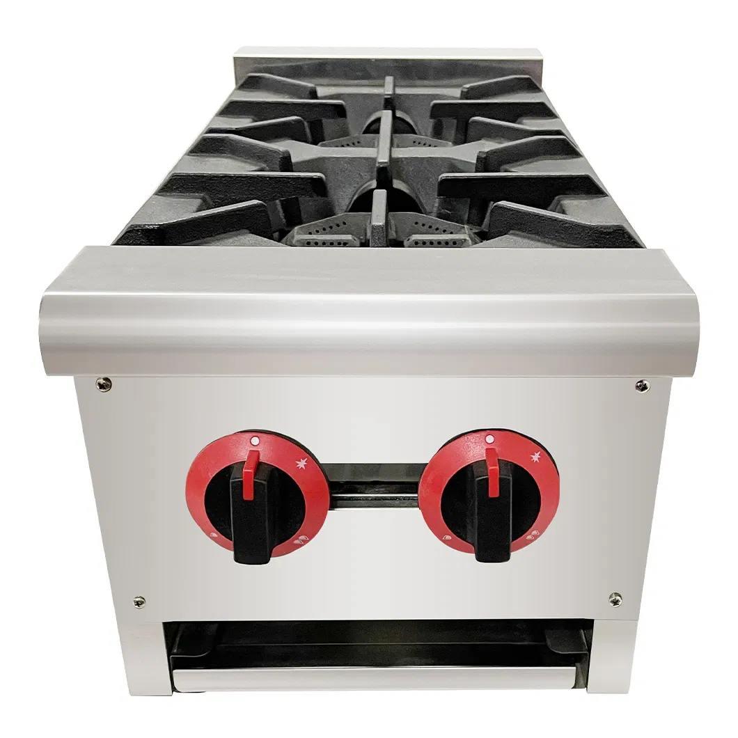 CE Certified Ld-Rb2 2-Burner Commercial Gas Stove - Stainless Steel, Adjustable Stands