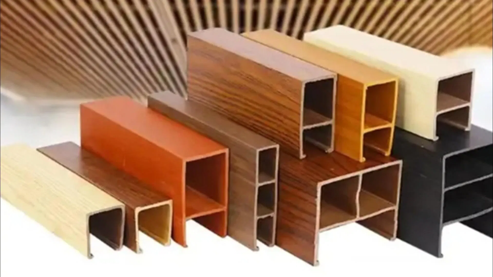 Home Decor Decorative Material WPC PVC U-Shape Easy Installition Baffle Suspended Ceiling Wall Garage Corridor Hall Shop Showroom WPC Ceiling