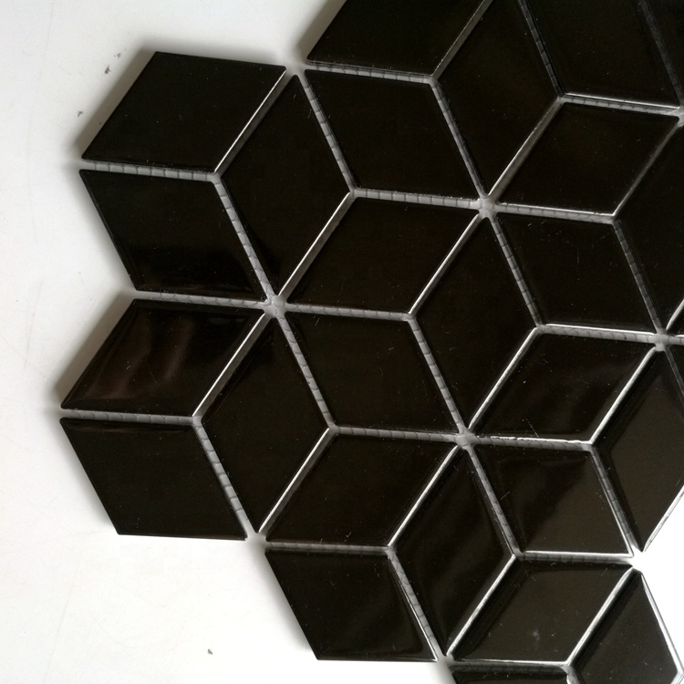 Мозаика для кухни из фарфора под мрамор, алмазная форма