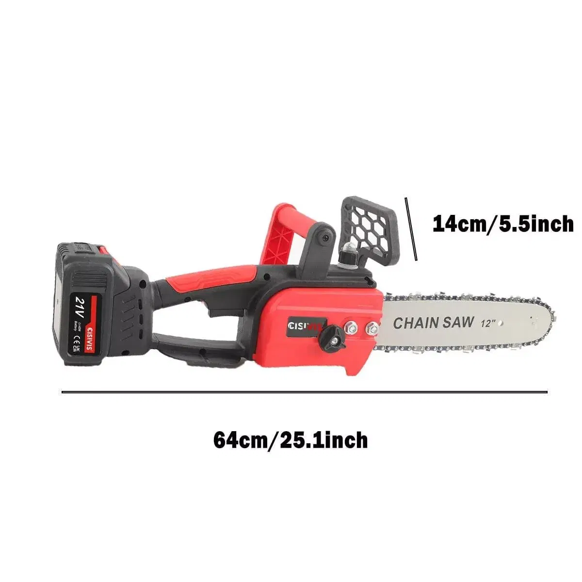 Cisivis Cordless Chainsaw with 2 Batteries Compact Brushless Chainsaw Tool-Free Tensioning, Automatic Oiler & Lightweight for Tree Pruning