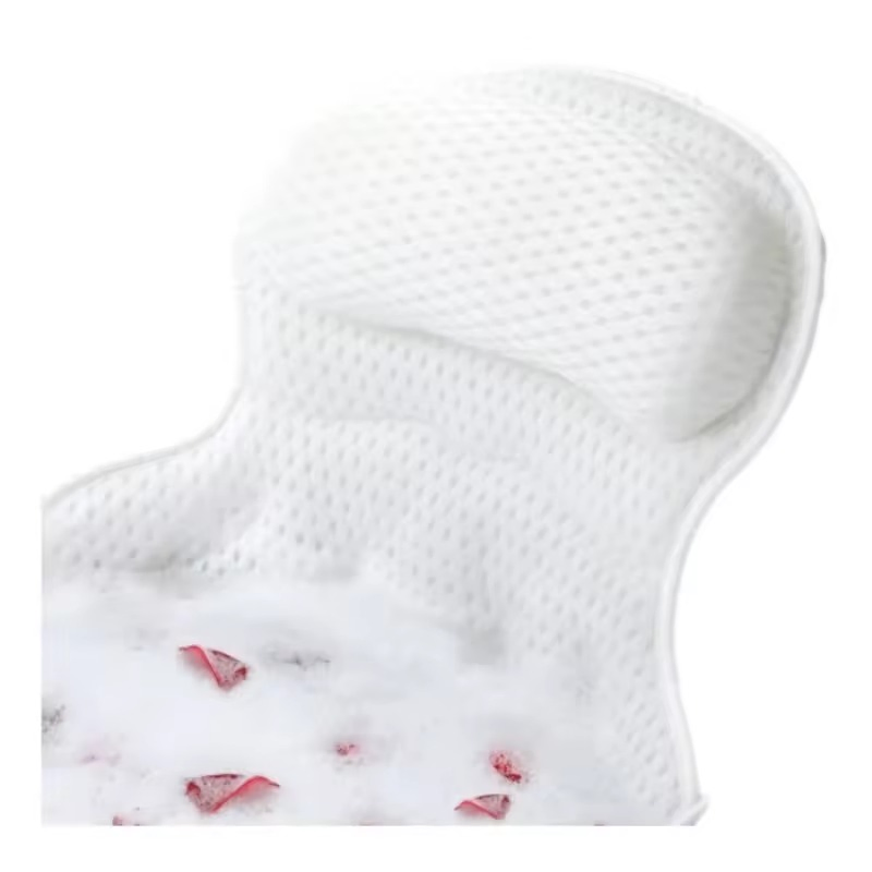 Promotional Hot Sale Luxuriously Anti-Slip 4D Mesh Suction Cups Relaxation Bath Pillow