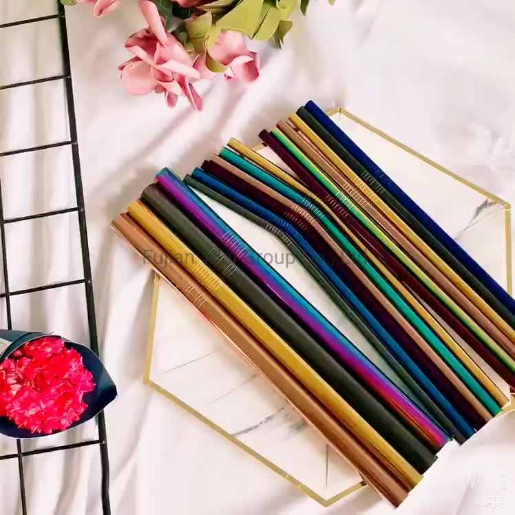 Eco Friendly Straight Reusable 18/8 Stainless Steel Drinking Metal Straw