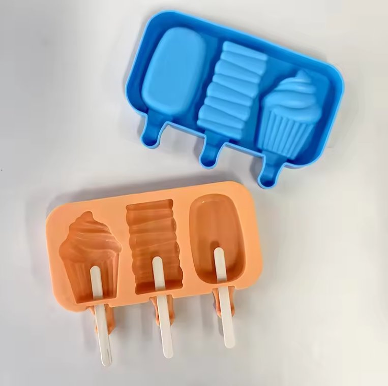 Wholesale Molde Customize Ice Cream Moulds 4 Holes Homemade Silicone Popsicle Mold