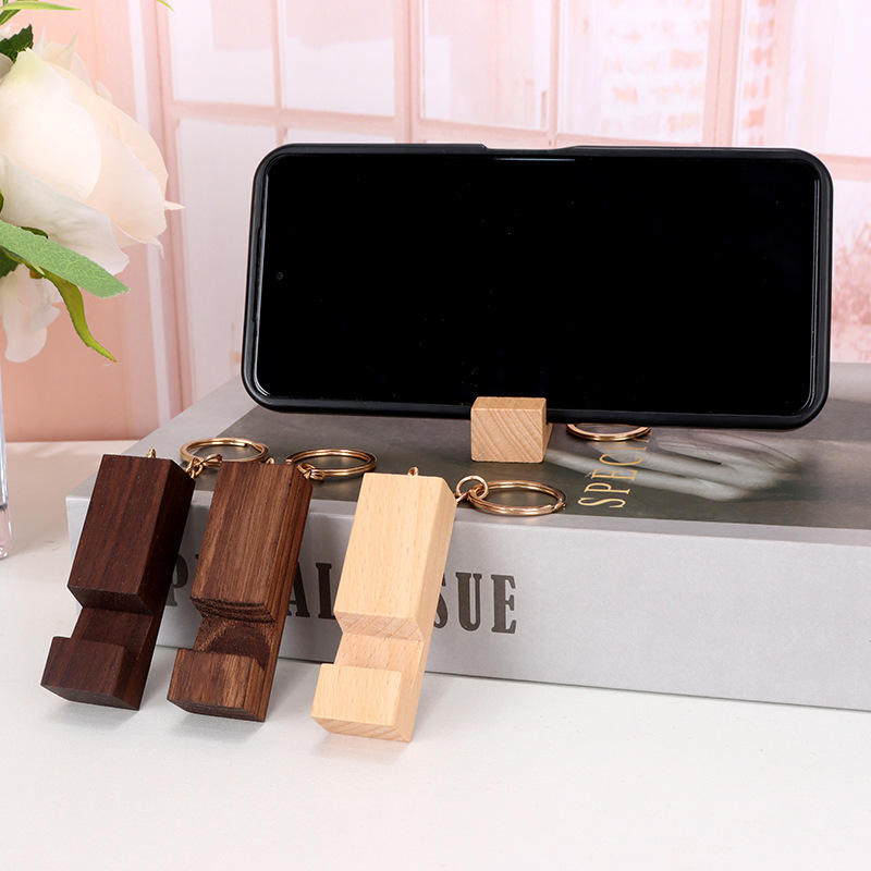 Деревянный брелок-держатель для телефона с логотипом