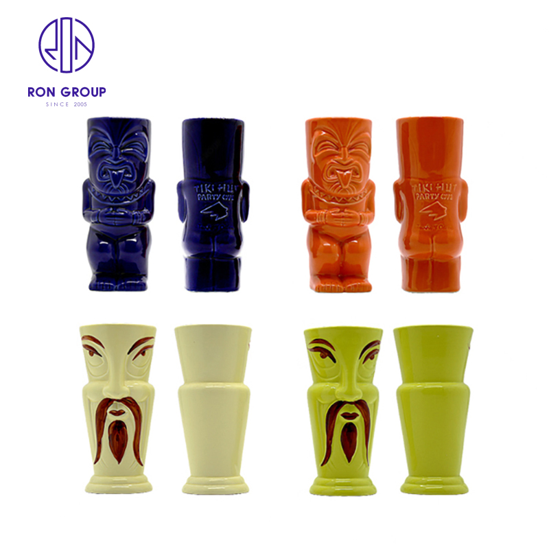 Modern Design Tea Cup Ceramic Drinkware Tiki Mug Coffee Water Bottle for Hotel Bar Restaurant