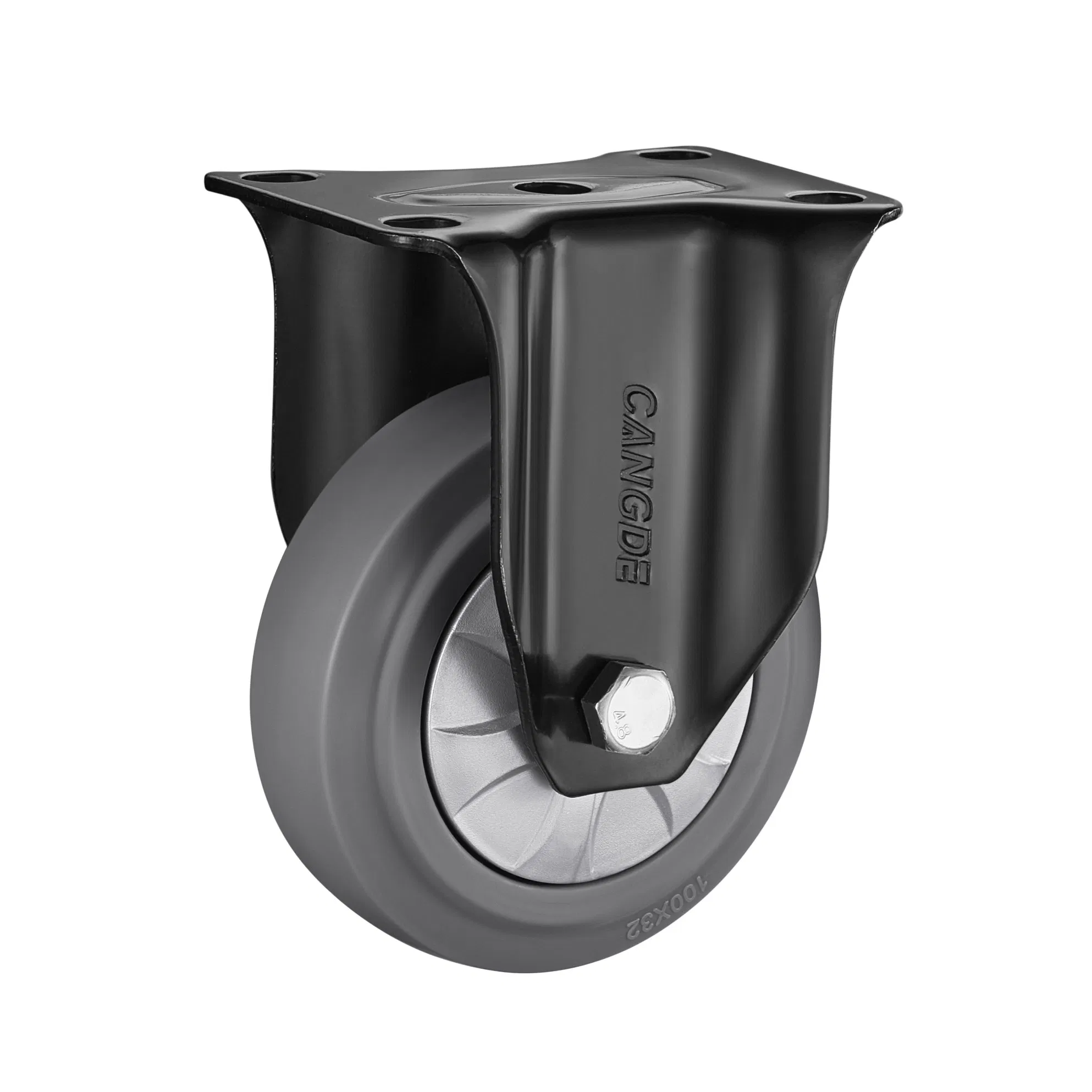 Threaded Stem Caster 75mm 100mm 125mm Grey TPR Silent Castor Laboratory Trolley Caster Wheel