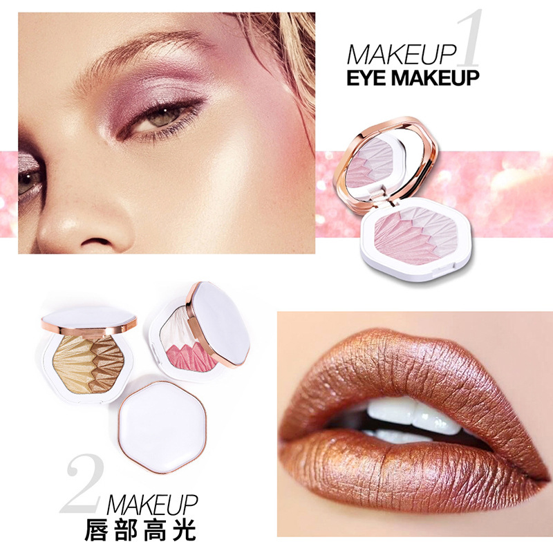 OEM Customized Brightening Pressed Powder Glitter Pearlescent Brightening Concealer Blush Powder