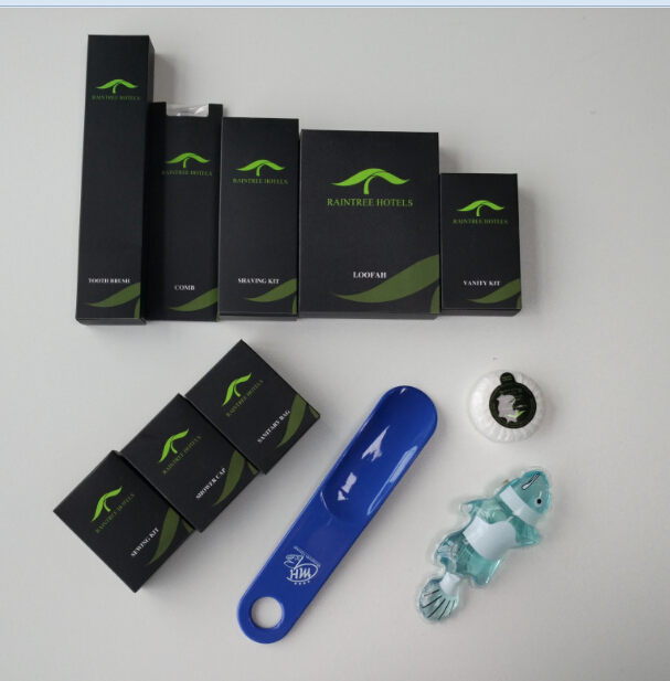 Disposable Hotel Amenities in Black Paper Box