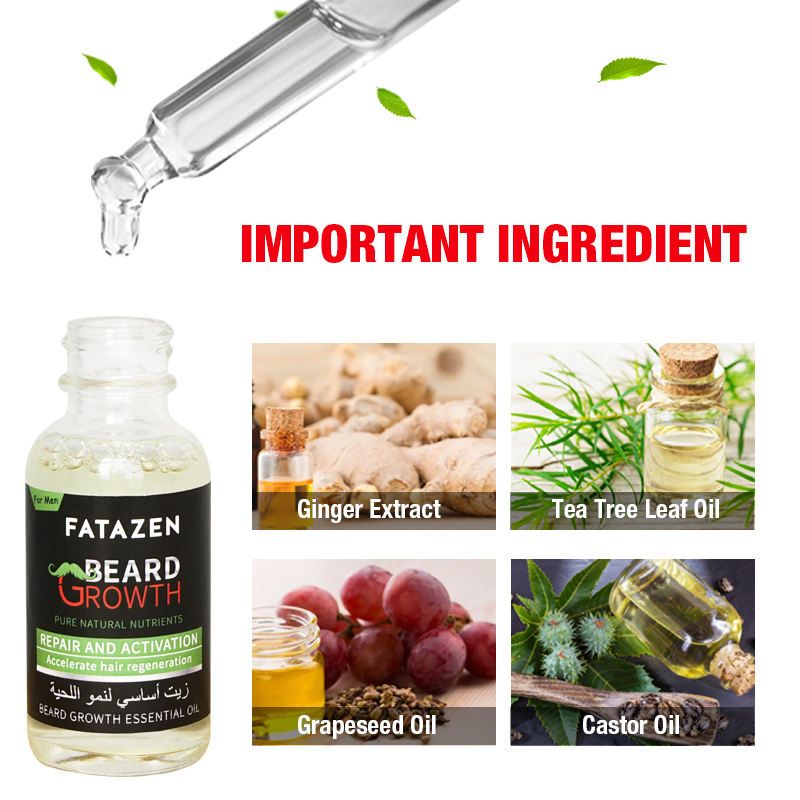 Private Label Men Care Quick Effect Beard Growth Oilnatural Organic Essential Oilanti Bacterial Beard Oil for Men Hair Growth