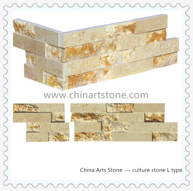 Sunny Beige Golden Marble Culture Stone Wall Cladding