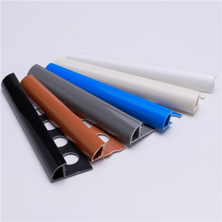 Niu Yuan Good Quality 10mm Plain Cream Round Edge PVC Tile Trim