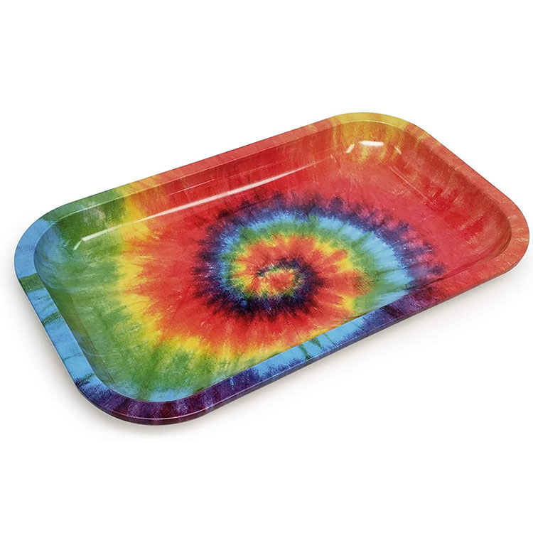 Rainbow Color Serving Trays Beautiful Design Various Sizes Tin Rolling Tray