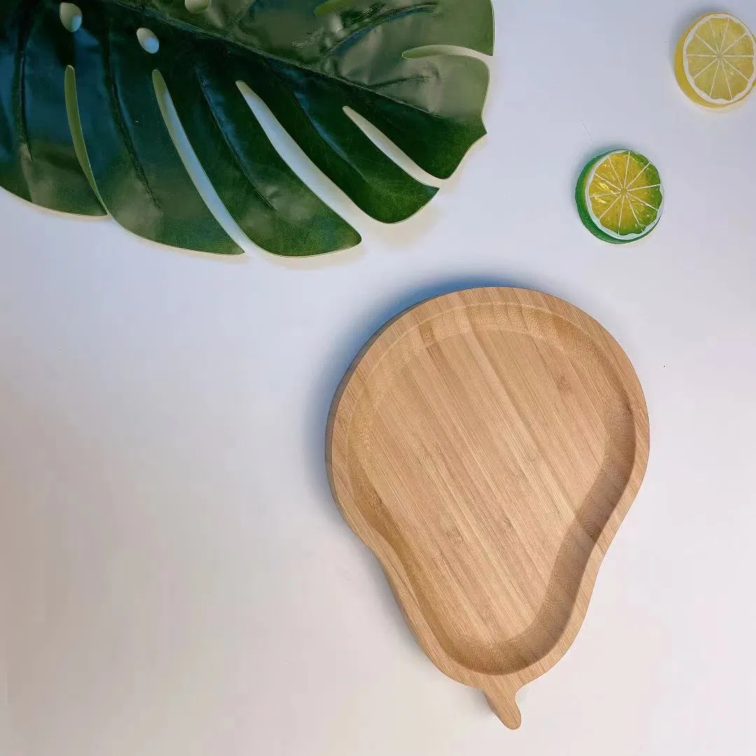 100% Natural Bamboo Plate Pear Pattern