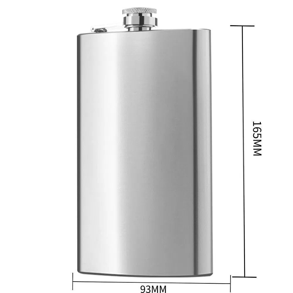 Whiskey Stainless Steel 304 Hip Flask Black Gold Silver Powder Coat or Leather Hip Flask for Villa Lobos