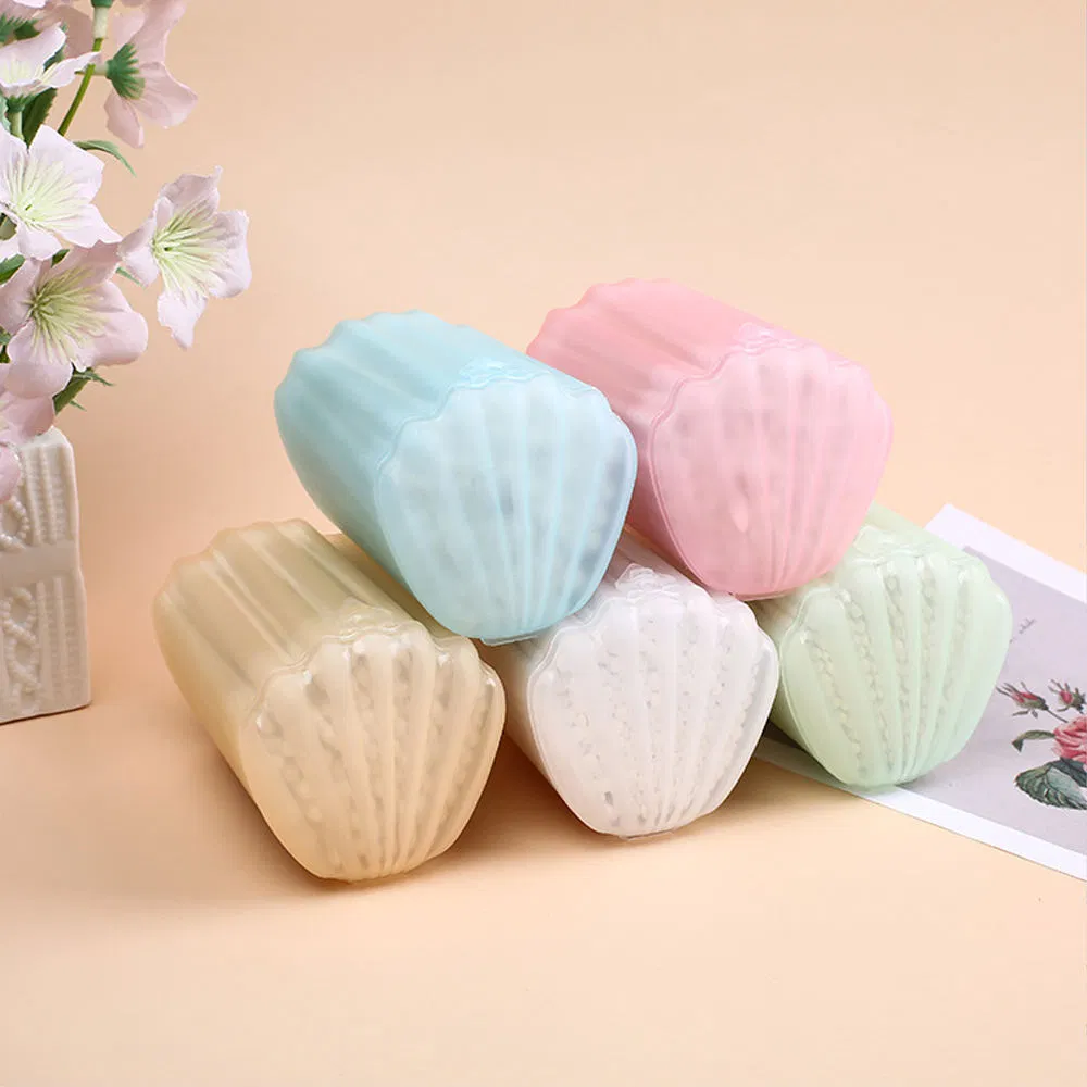 Disposable Cleaning Cotton Swabs, Colorful Style, 10o Pieces Packed in a Seashell-Shaped Box.