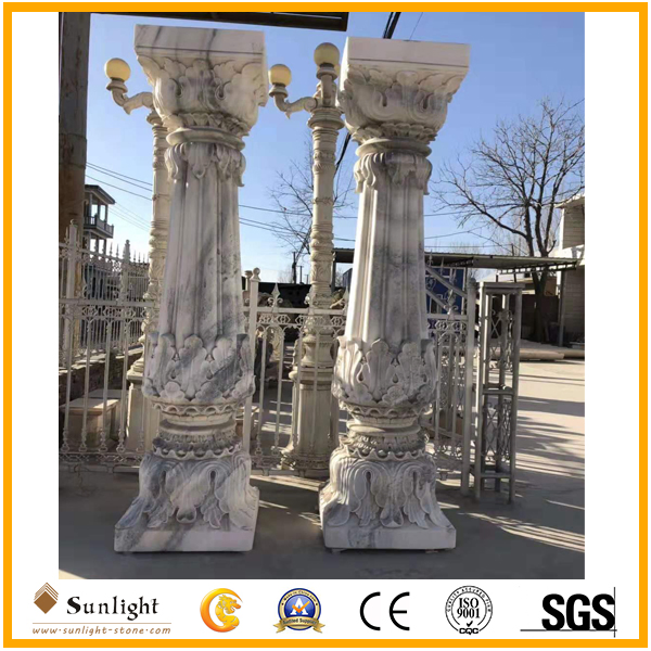 Top Quality Hand Carved White/Yellow Marble Sandstone Column for Building and Decoration