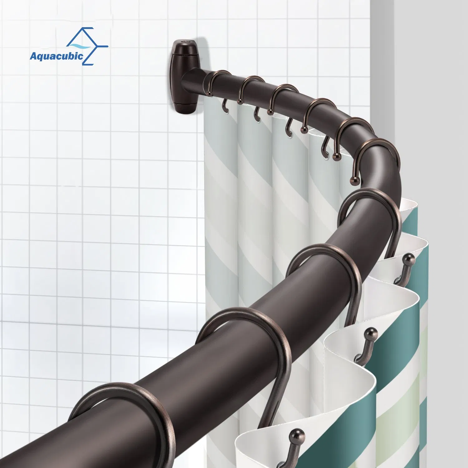 Душевая штанга Aquacubic Oil Rubbed Bronze 48-72 дюйма