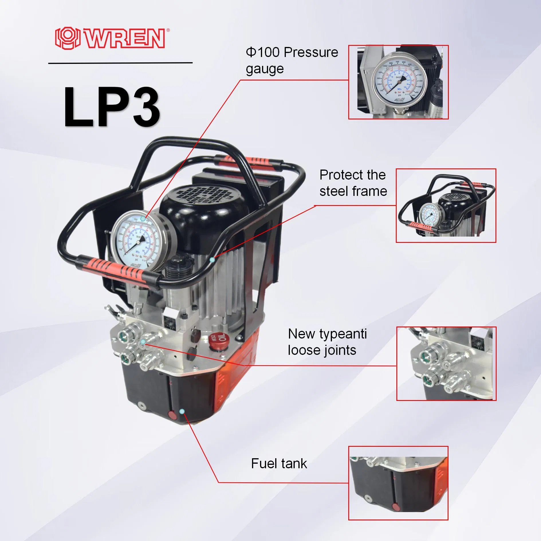 Compact and Efficient LP3 Series Easy to Operate LP3-4 Electric Pump Hydraulic Torque Wrench Special Pump WREN