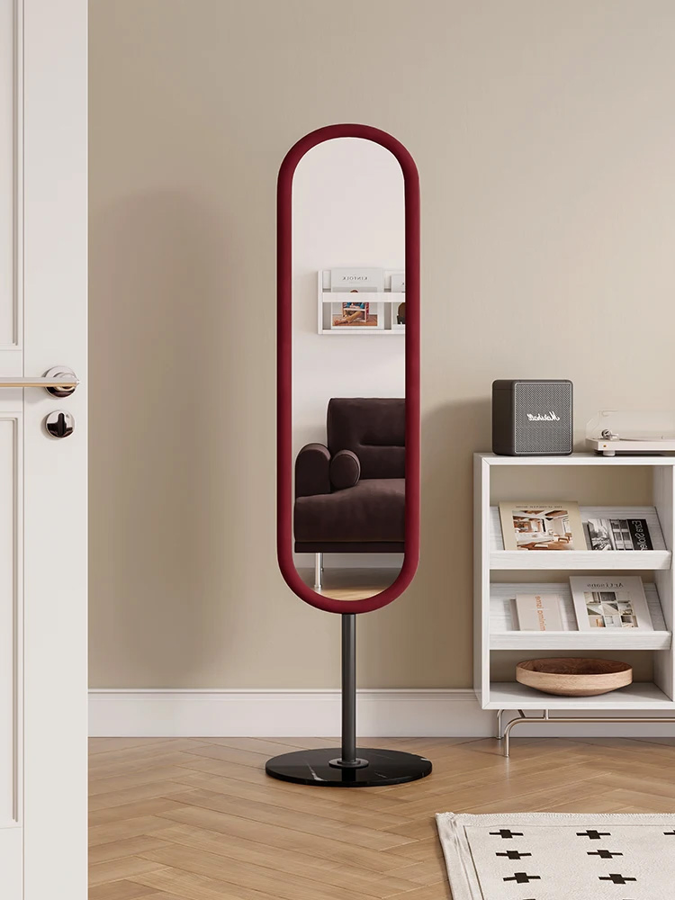 Nordic Ins Wind Floor Mirror Home Bedroom Cloakroom Porch Corner Full-Length Mirror Creative Designer Full-Body Mirror