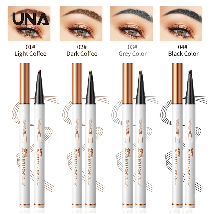 4 Fork Liquid Eyebrow Pencil Long-Lasting Waterproof Custom Logo Natural Eyebrow with 6 Colors