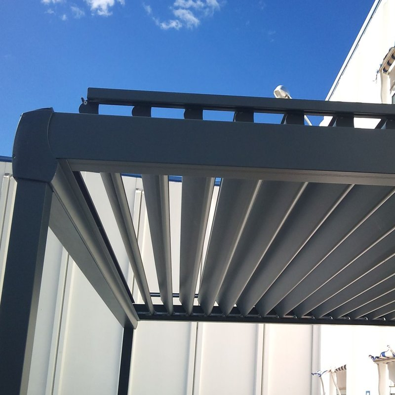 Elegant Aluminium LED Pergola with Electric Louvres for Outdoor Spaces