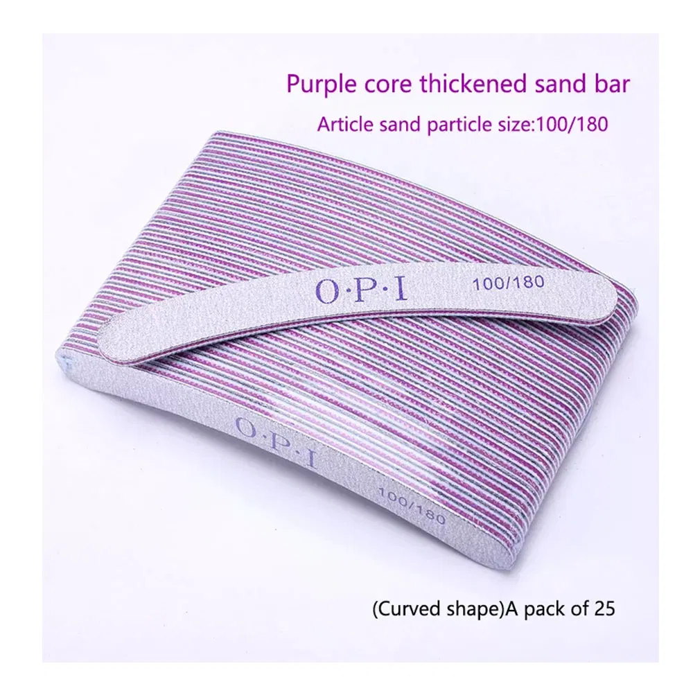 Professional Custom Printed Logo 25 PCS Per Bag Double Side Sandpaper Nail File 100/180