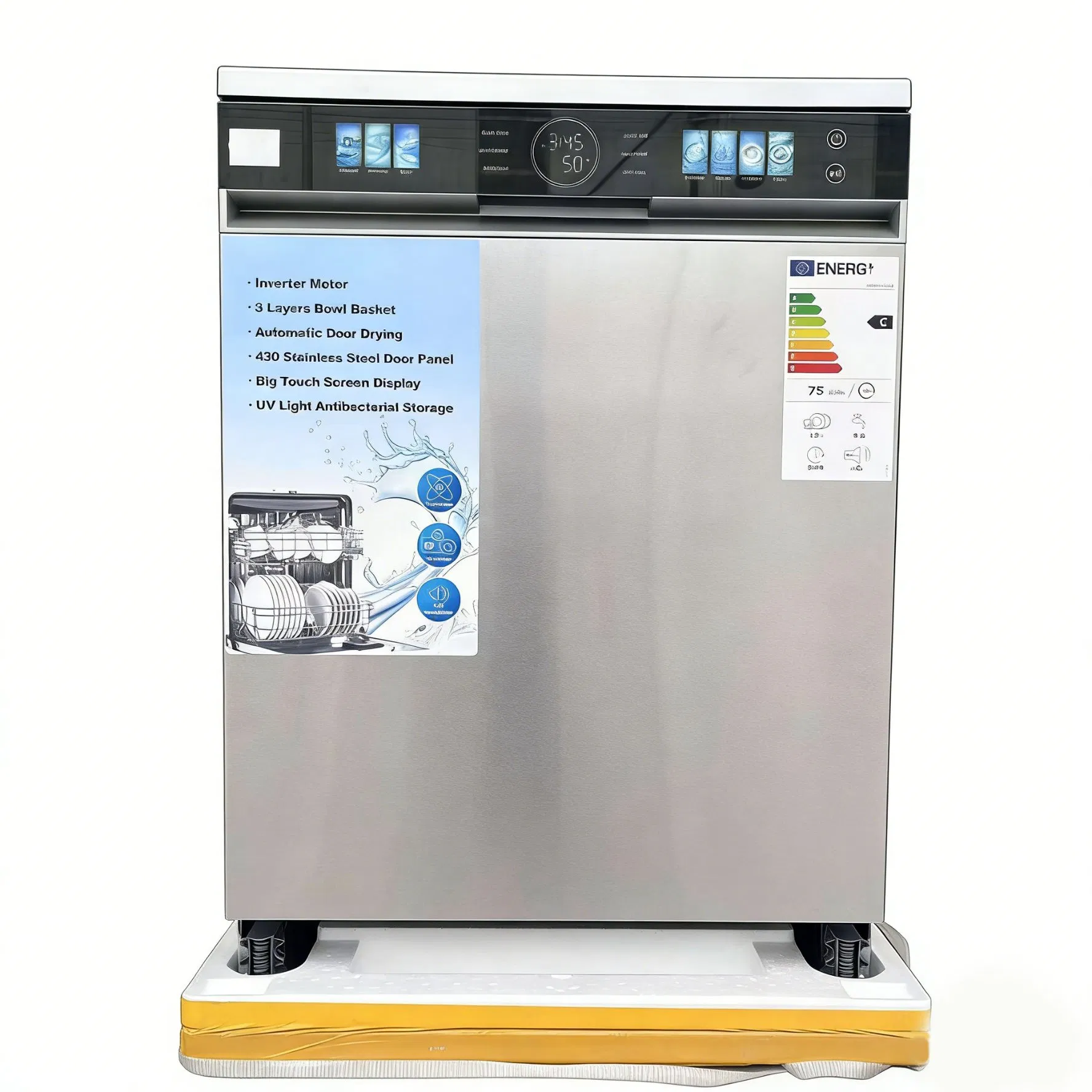 Kitchen Household UV Stainless Steel Turbo Smart Built-in Dishwasher