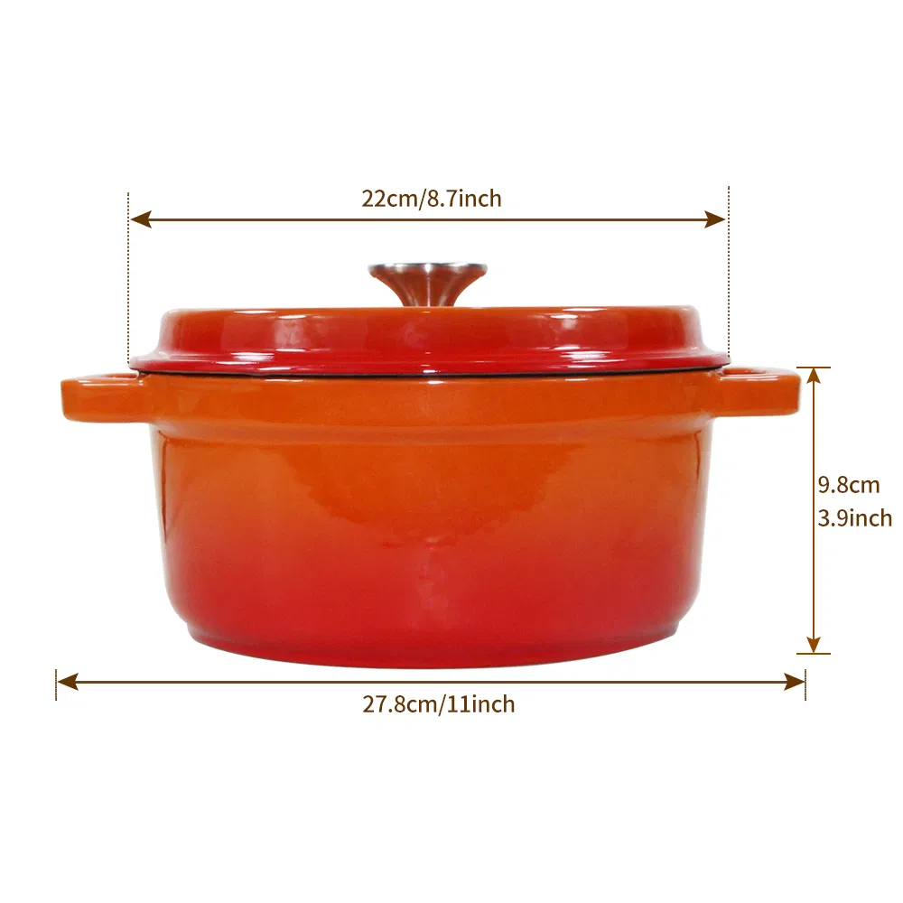 28cm Non Stick Preseasoned Cast Iron Cookware Dutch Oven Caserole Pot