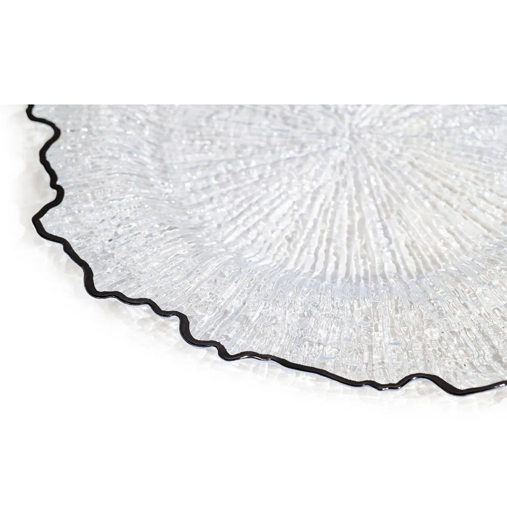 Multicolor Plate Black Stamping Process Disposable Plastic Commercial Kitchen Charger Plate