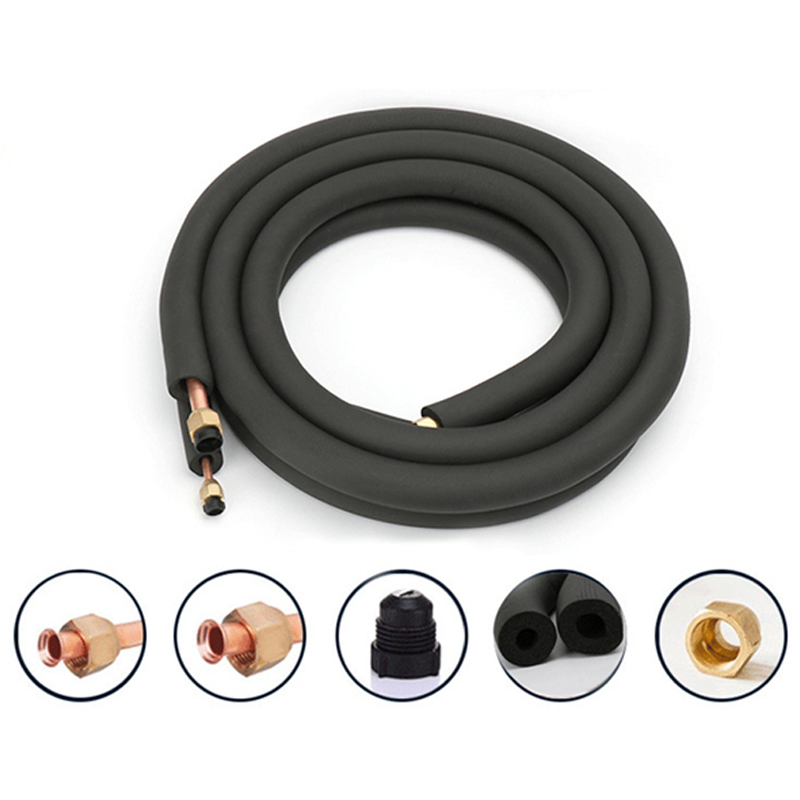 5/8" 0.65mm Copper Aluminum White Air Conditioner Insulated Connecting Pipe