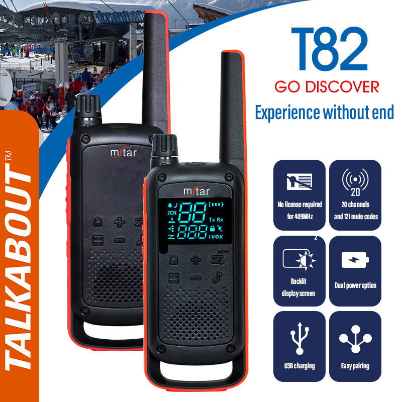 Рация T82 с двойным питанием и USB-зарядкой