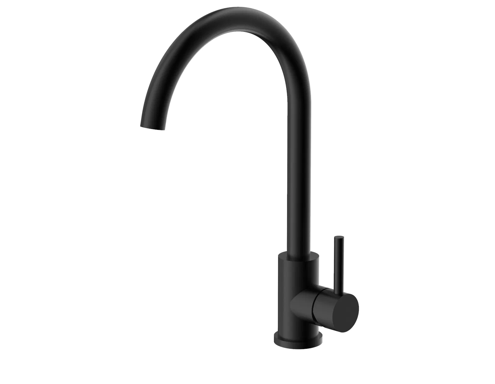 Single Handle Deck Plated SUS304 Matt Black Finish Stainless Steel Kitchen Faucet (NS9003-MB)