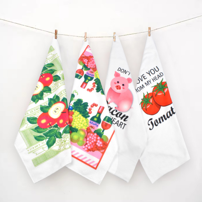Personalized Recycled Waffle Weave Tea Towel Super Absorbent Kitchen Towel Custom Printing