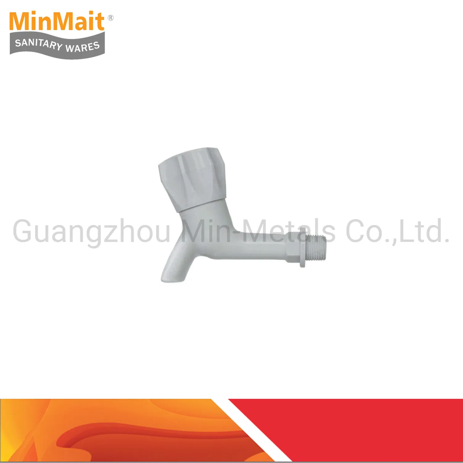 Sanitary Ware Plastic Water Tap Cold Water Faucet White Color J-81033