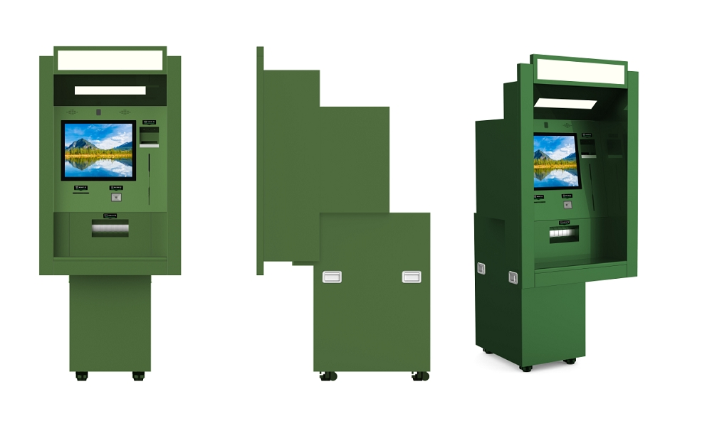Through The Wall ATM for Commercial Use with Cash Acceptor and Dispenser Currency Exchange