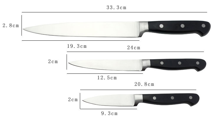 Набор кухонных ножей Bairui, 3 предмета