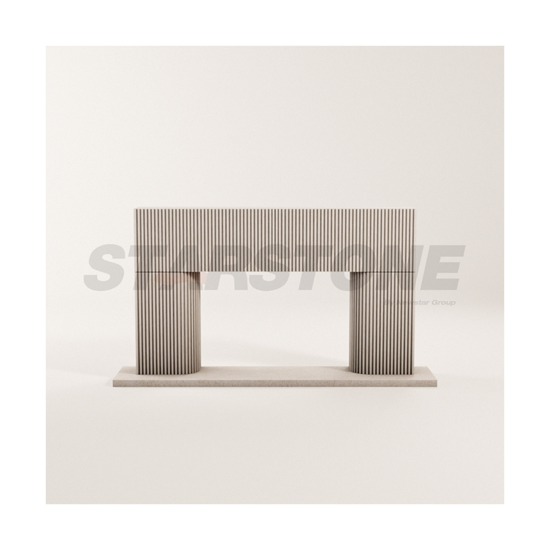 Starstone Luxury Style Home Decoration Fulted Tile Marble Fireplace Mantel