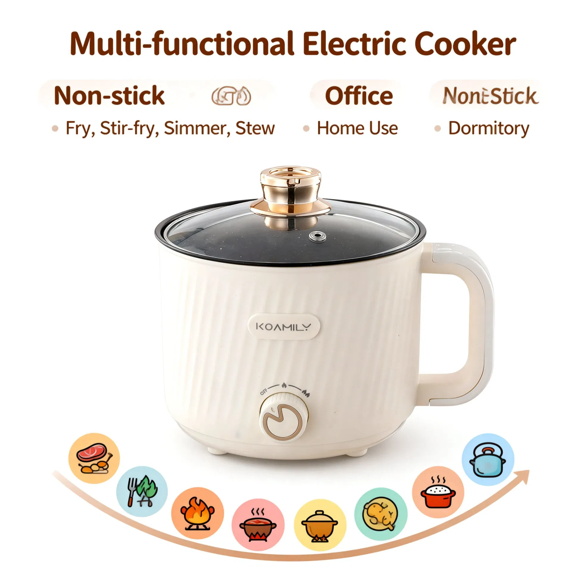 Quick Cooking Electric Hot Pot Cooking Portable Electric Cooker Pot for Easy Meals and Modern Lifestyle