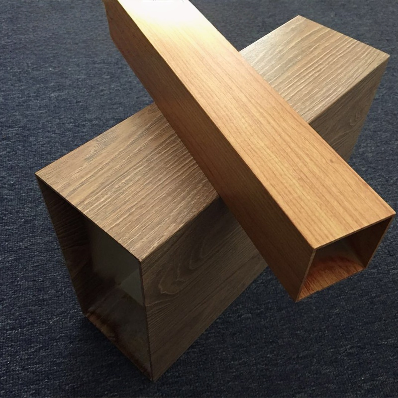Wood Grain or Powder Coating Aluminum Extrusion Square Tubes for Decorative Projects\Wall\Ceiling\Railing\Mounting Bracket