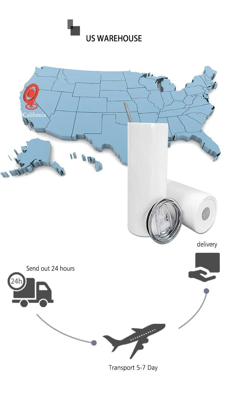 20oz Double Walled Vacuum Insulated Skinny Blank Sublimation Straight Tumbler