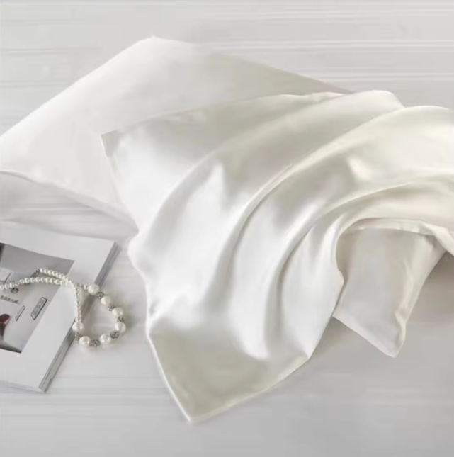 Luxury White Mulberry Silk Pillowcase Super Soft Organic 100% Real Custom Solid Floral Pattern Hypoallergenic Home