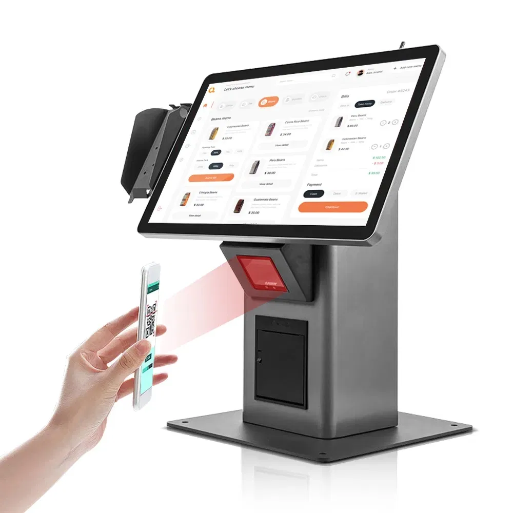 Сенсорный киоск самообслуживания для заказа еды