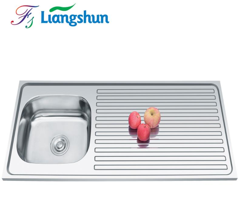 Hot Sale Professional Factory Manufacture 201/304 Stainless Steel Single Bowl Kitchen Sink with Drainboard