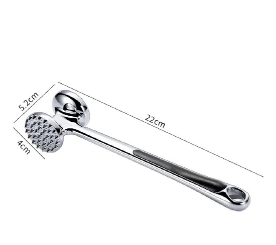 Shiny-Metal Meat Pounder Crushing Flattening Tool Kitchen Hammer Dual Sided Handle Kw001_18