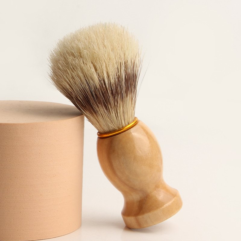 High Quality Wooden Handle Bristle Cleansing Foam Brush Men Shaving Brush Mini Handle Men Shave Set Shaving Brush