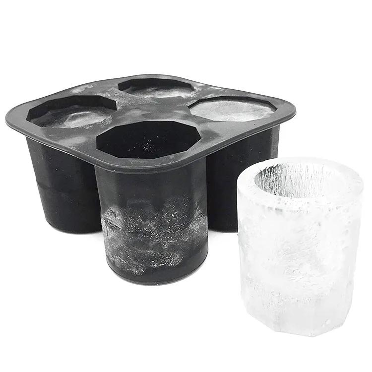 Форма для льда в виде стопок, 4 шт, силикон