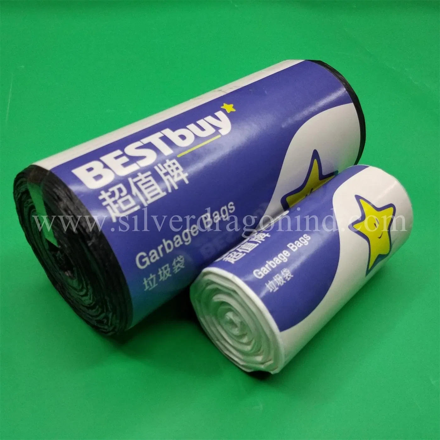 Custom Large Size Plastic Poly Bin Liner/Garbage Bag in Roll